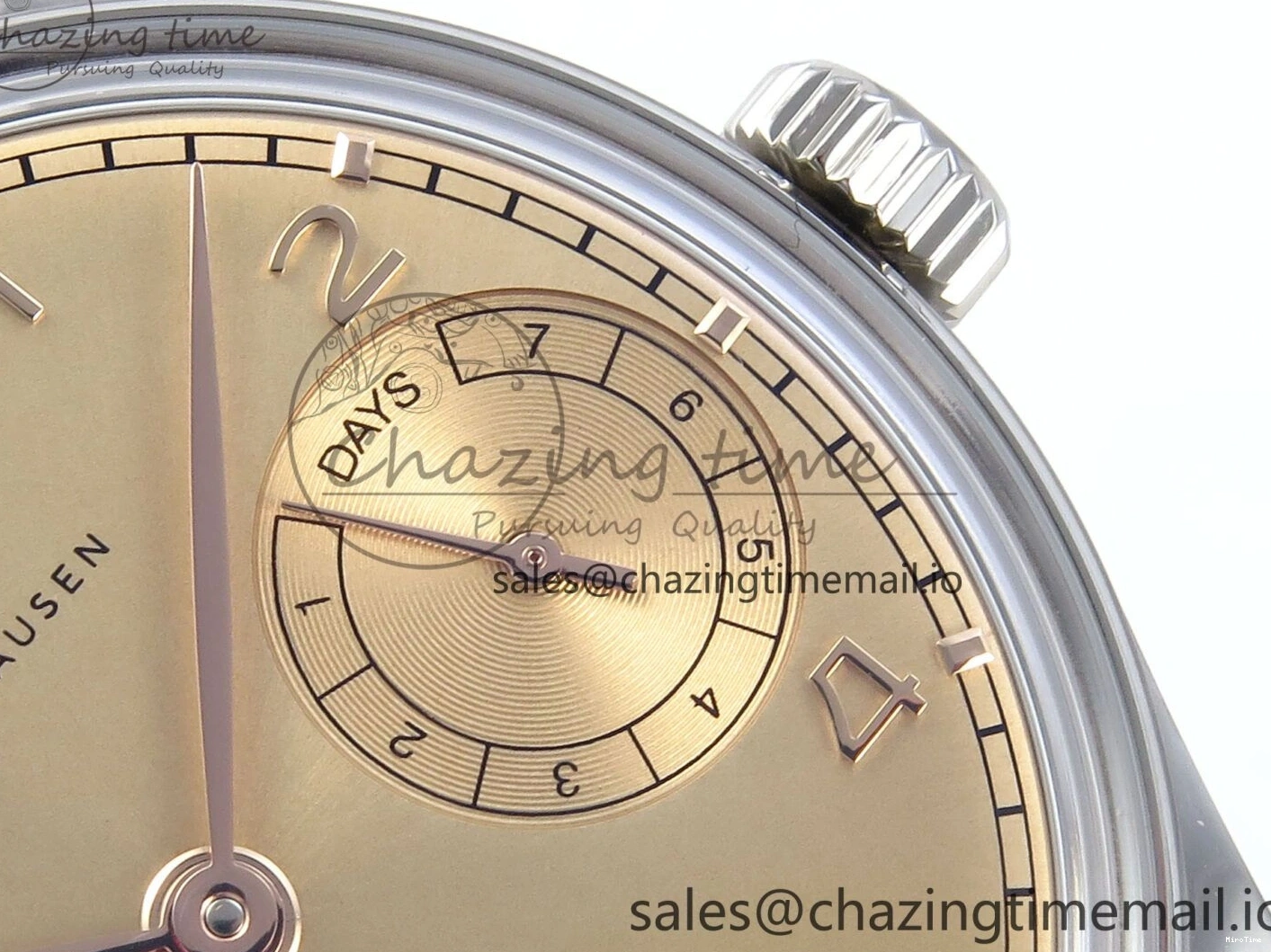 MIROTIME 0312 Portugieser Auto IWC0562B APSF 1:1 Best Edition Gold Dial on SS Bracelet A Reliable 6996